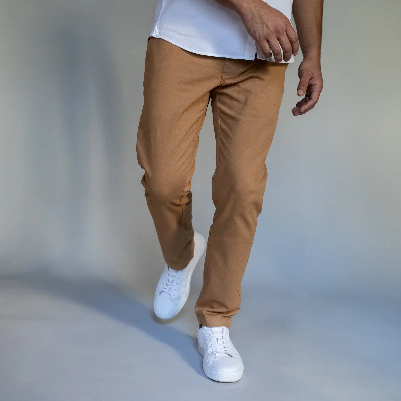 Men's Chino Shorts for Warm WeatherStretch Chinos Slim Fit - Tobacco