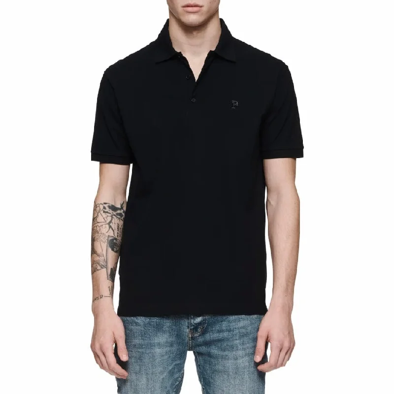 Men's Shirts with Mock NecksPurple Brand Pique Knit Polo (Black Beauty) P125-MPBP423