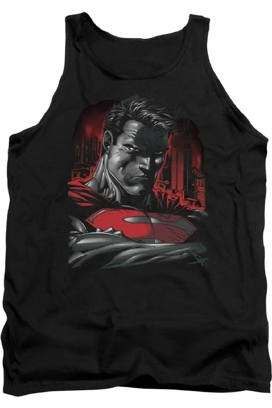 Men's Shirts with Belt LoopsSuperman Man Of Steel Adult Tank Top