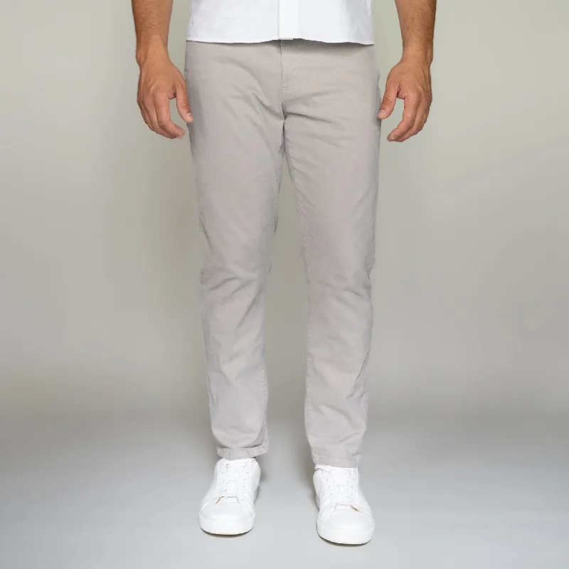 Men's Pants with Contrast Fabric PanelsItalian 5-Pocket Pants - Grey