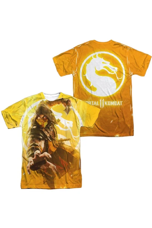 Lightweight Men's Linen ShirtsMortal Kombat 11 Scorpion (Front/Back Print) Short Sleeve Adult Poly Crew Tee / T-Shirt Lightweight Men's Linen ShirtsMortal Kombat 11 Scorpion (Front/Back Print) Short Sleeve Adult Poly Crew Tee / T-Shirt