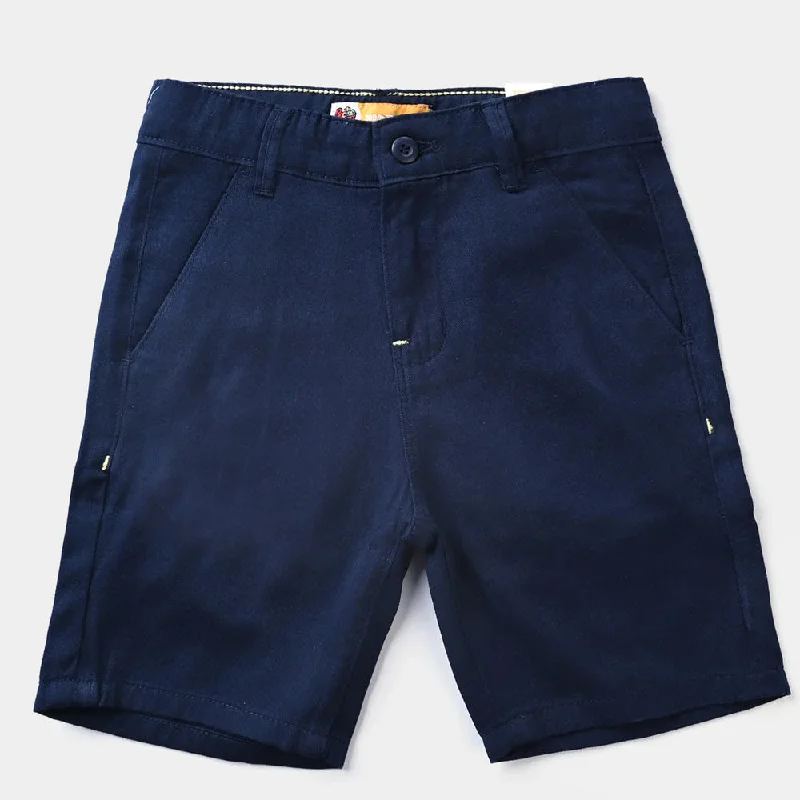Men's Pants with Water-Resistant FabricBoys Cotton Twill Short Colored Tape-NAVY