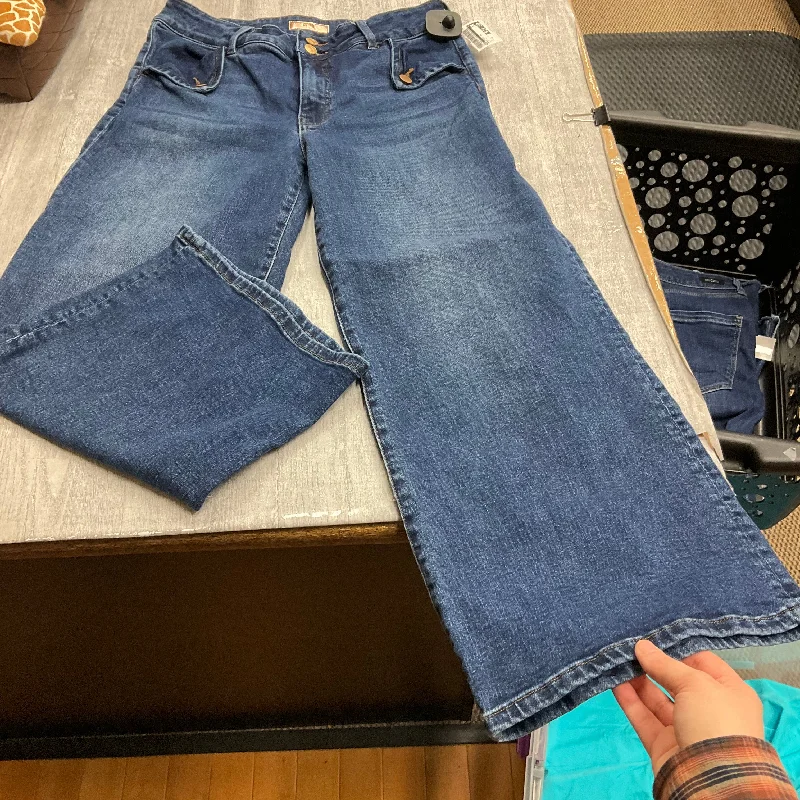Men's Straight-Leg Jeans in Dark WashJeans Wide Leg By Kut In Blue Denim, Size: 10