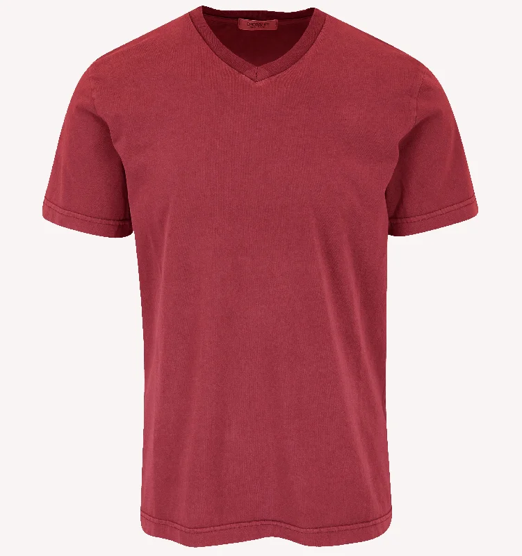 Men's Shirts with Abstract DesignsCrossley V-Neck T-Shirt in Wine
