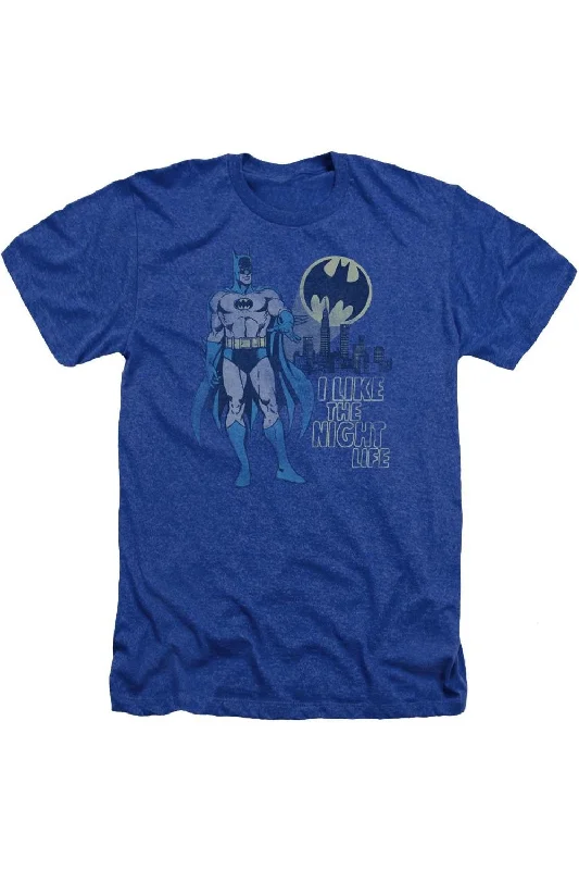 Stylish Men's HenleysDC Comics Night Life Adult Heather Tee / T-Shirt