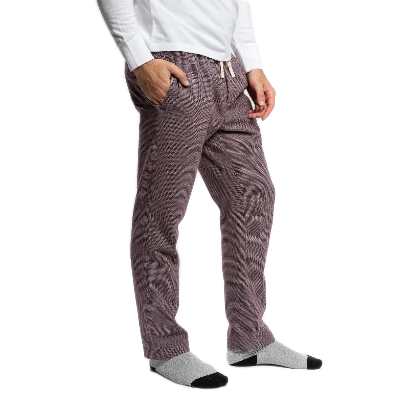 Men's Yoga Pants for FlexibilityFlannel Pajama Pants - Burgundy Microcheck