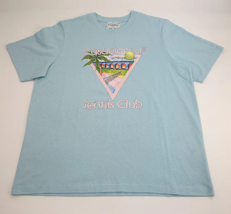 Men's Shirts with Velcro ClosuresCasablanca Tennis Club Icon Screen Printed T-Shirt