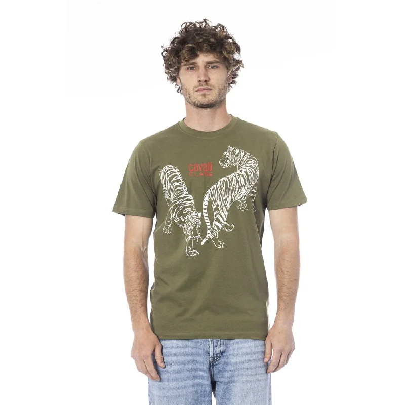 Men's Shirts with Lace-Up HemlinesCavalli Class  Cotton Men's T-Shirt