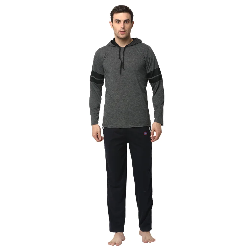 Mack Jonney Grey Dark Blue Night Suit For Men's