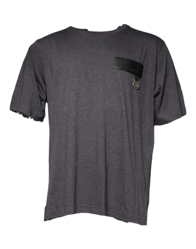 Men's Shirts with CollarsDolce & Gabbana  Logo Patch Cotton Crew Neck Men's T-shirt