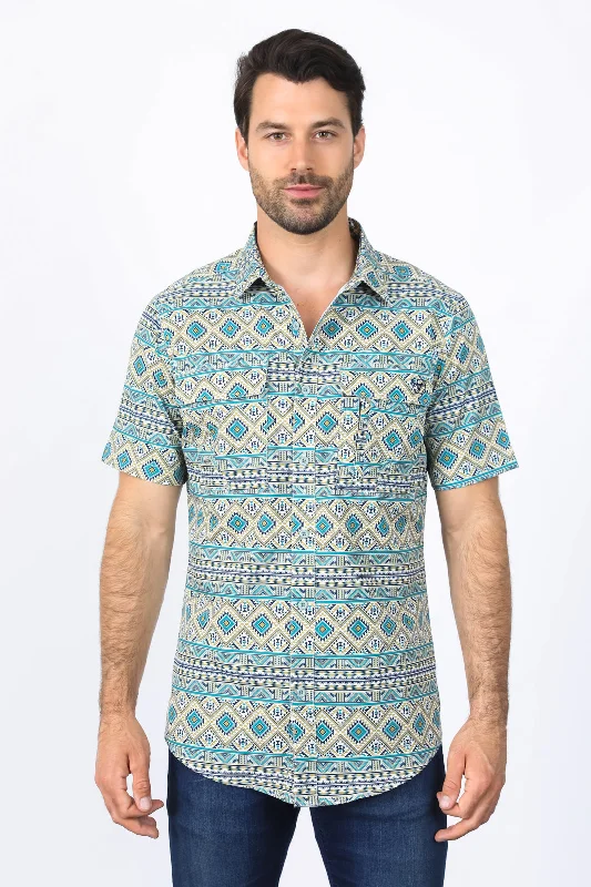 Lightweight Men's Linen ShirtsMens Performance Classic Fit Western Short Sleeve Aztec Print Beige Shirt Lightweight Men's Linen ShirtsMens Performance Classic Fit Western Short Sleeve Aztec Print Beige Shirt