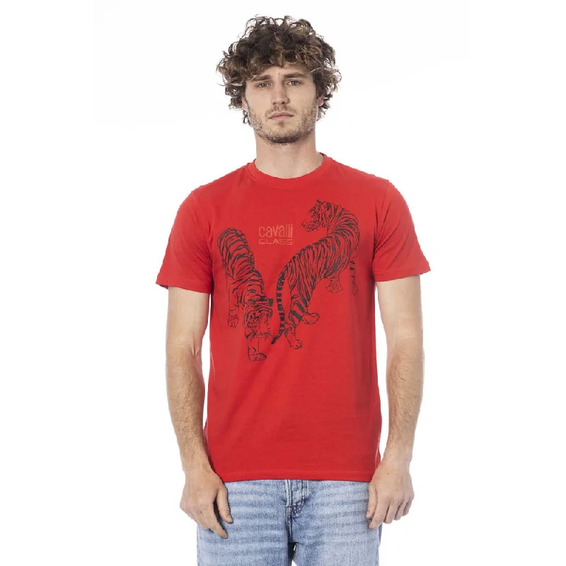 Men's Shirts with Logo EmbossmentsCavalli Class  Cotton Men's T-Shirt