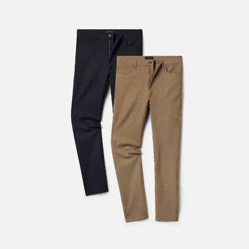 Men's Pants with Slant PocketsMen's 2 Pack // Merino Travel Pants
