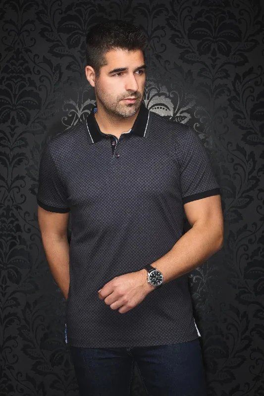 Men's Shirts with Patchwork SleevesAU NOIR | Polo | Fairmont Black