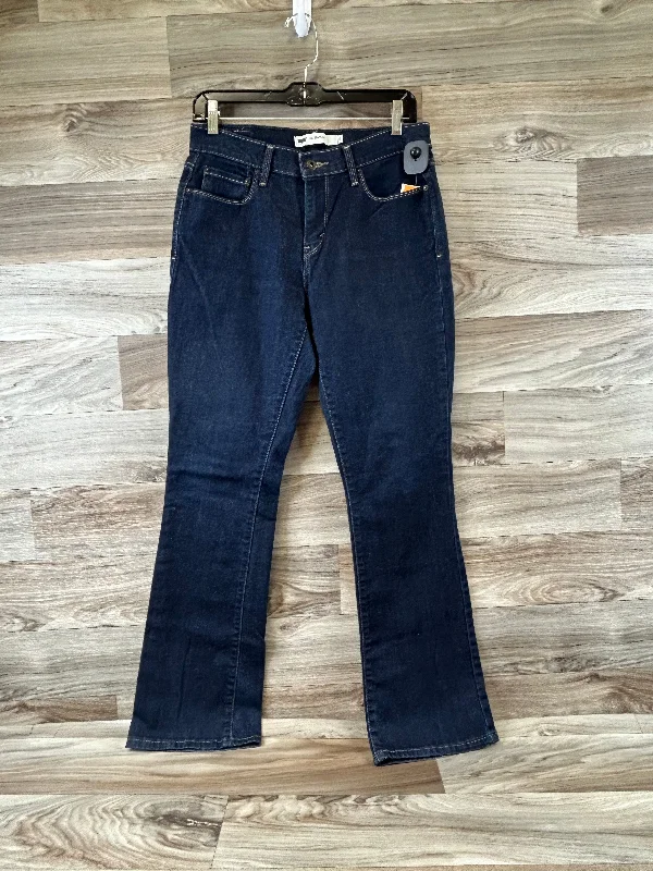 Dark Indigo Men's JeansJeans Boot Cut By Levis In Blue Denim, Size: 6