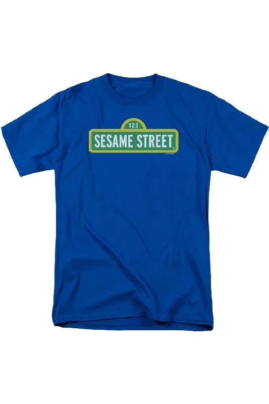 Men's Shirts with Belt AttachmentsSesame Street Logo Short Sleeve Adult Tee / T-Shirt Men's Shirts with Belt AttachmentsSesame Street Logo Short Sleeve Adult Tee / T-Shirt