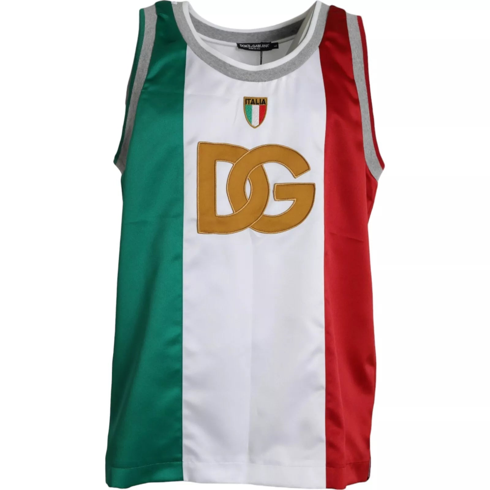 Men's Shirts with Tab CollarsDolce & Gabbana Sleeveless Top Italian Flag Basket Men's T-shirt Men's Shirts with Tab CollarsDolce & Gabbana Sleeveless Top Italian Flag Basket Men's T-shirt