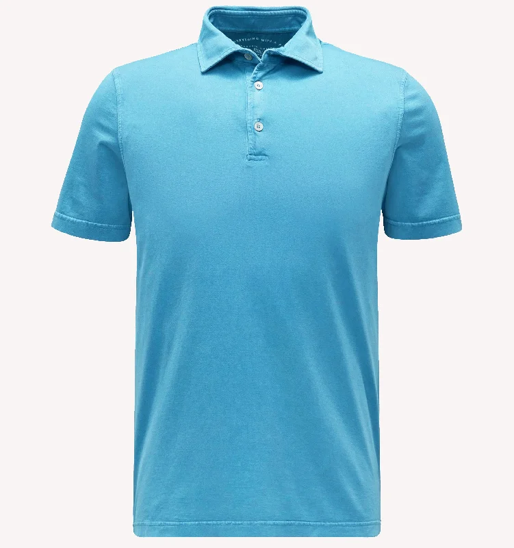 Classic Men's Button-Up ShirtsFedeli Zero Polo in Aqua