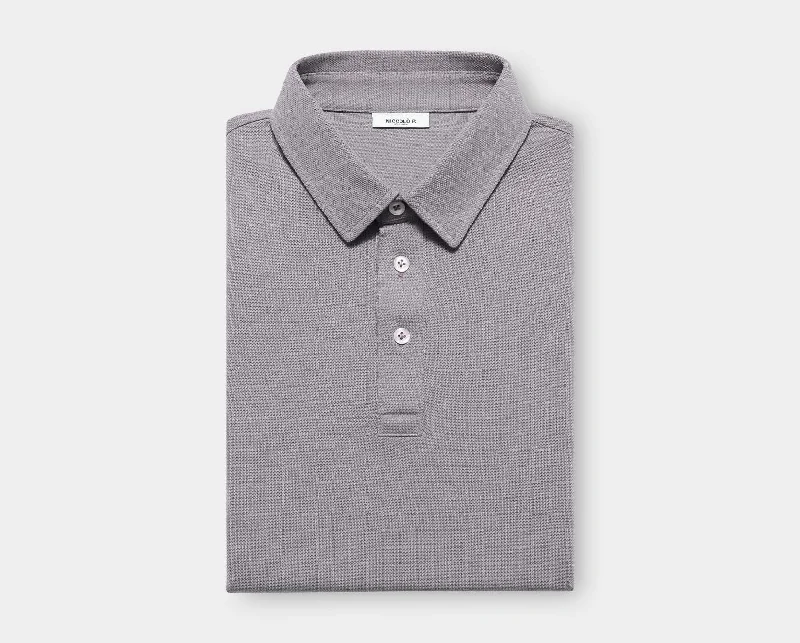 Men's Shirts with Barrel CuffsSharkskin Grey Egyptian Cotton Polo Shirt