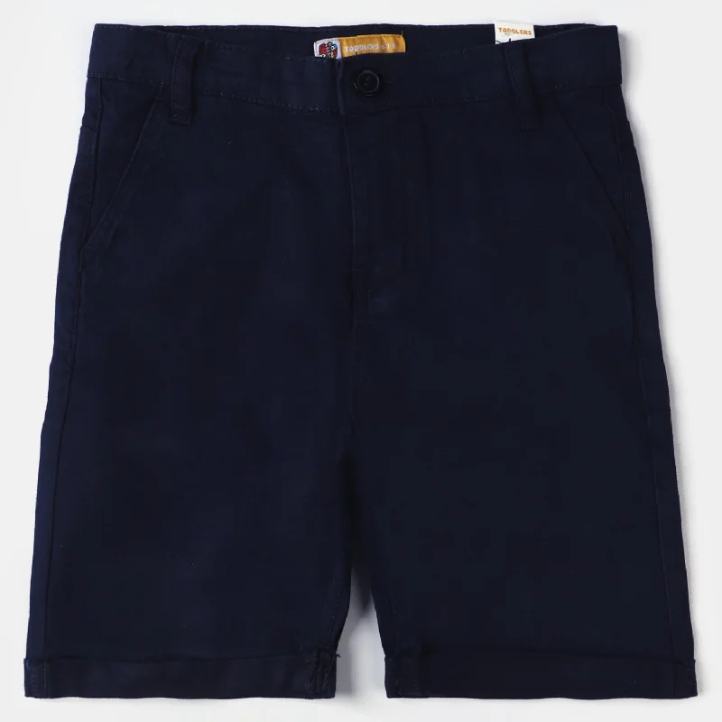 Men's Pants with Reflective Stripes for SafetyBoys Cotton Twill Short Basic-Navy
