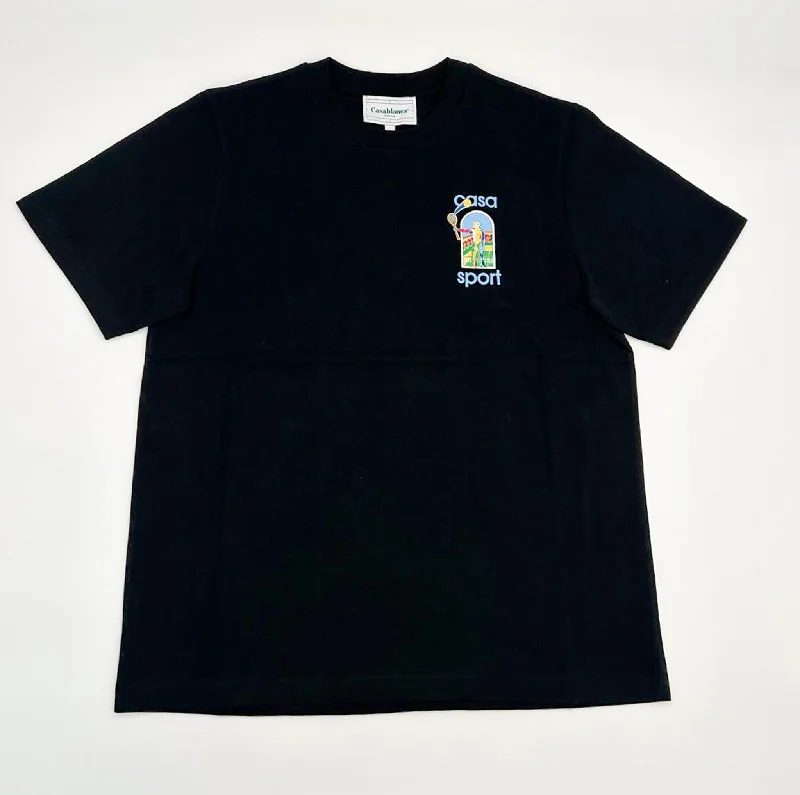 Men's Shirts with Embellished CollarsCasablanca Black Le Jeu Colore T-Shirt