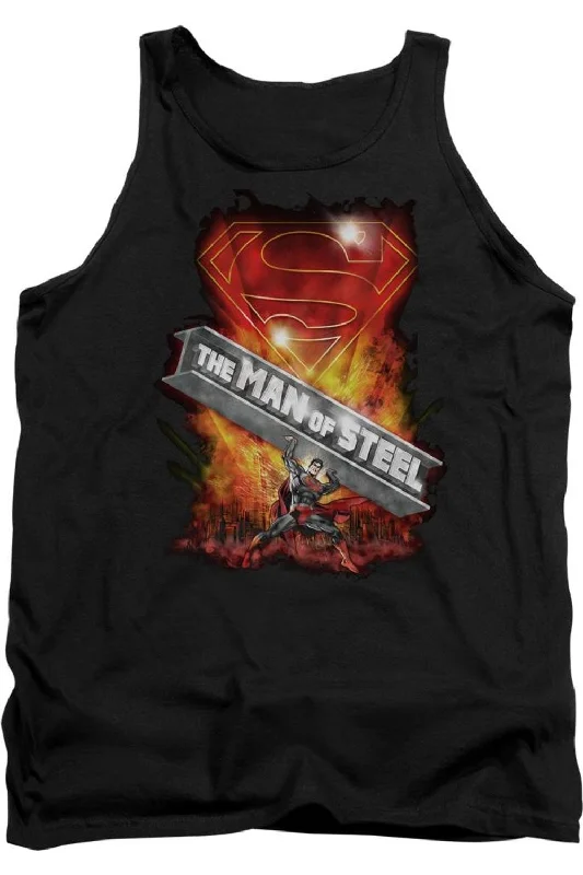 Men's Shirts with Abstract DesignsSuperman Steel Girder Adult Tank Top