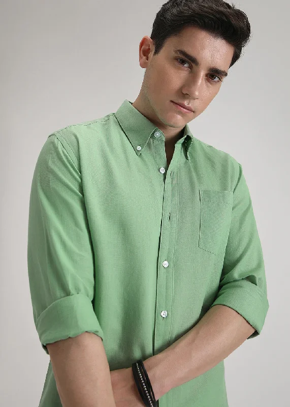 Men's Casual Friday Shirts for Relaxed Office DaysGreen Cotton Linen Shirt