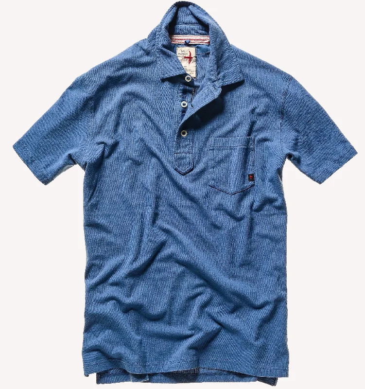 Men's Dressy Shirts for Formal EventsRelwen Piqué Slot Polo in Marine Blue