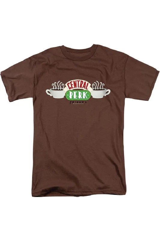 Men's Shirts with Pin CollarsFriends Central Perk Logo Short Sleeve Adult Tee / T-Shirt Men's Shirts with Pin CollarsFriends Central Perk Logo Short Sleeve Adult Tee / T-Shirt