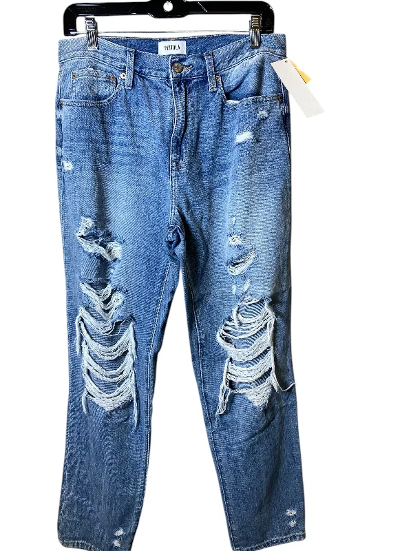 Jeans for Men with a Big BellyJeans Wide Leg By Pistola In Blue Denim, Size: 28