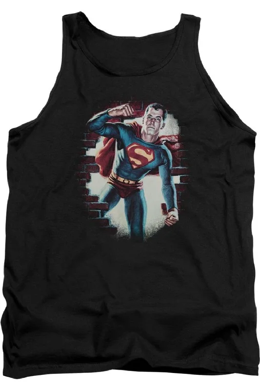 Men's Shirts with Spread CollarsSuperman Vintage Steel Adult Tank Top