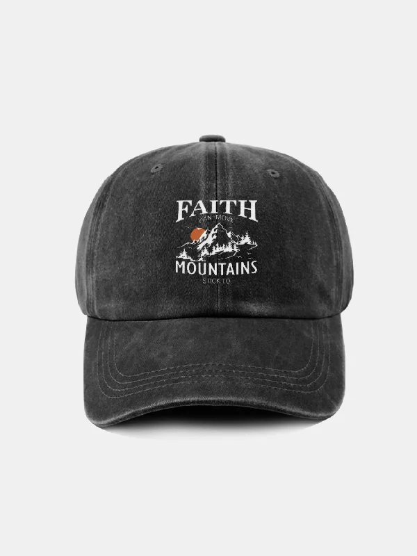 Cool Snapback HatsSunrise Mountain Climbing Pattern Classic Retro Washed Cotton Baseball Cap