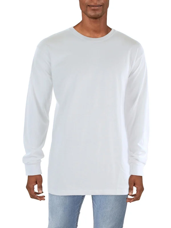 Men's Shirts with Double-Breasted DesignsMens Solid Knit T-Shirt