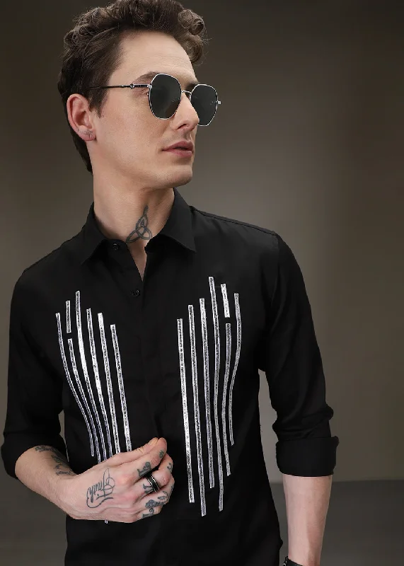 Men's Cowboy Shirts for Western StyleSymmetry Strip black shirt