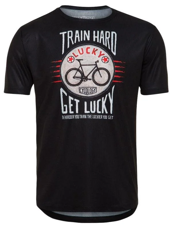 Men's Iron-Free Shirts for Wrinkle-Resistant WearTrain Hard Get Lucky Mens Technical T Shirt