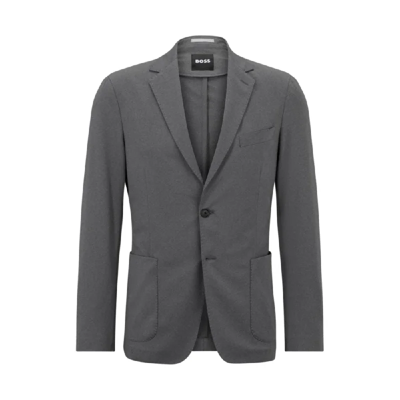 Slim-fit jacket in micro-patterned performance-stretch cloth