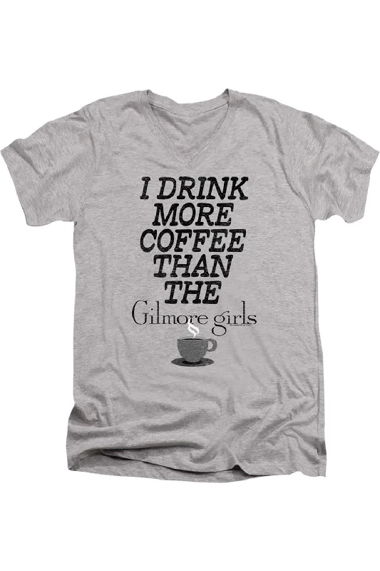 Stylish Men's HenleysGilmore Girls More Coffee Short Sleeve Adult V Neck Premium Cotton Tee / T-Shirt Stylish Men's HenleysGilmore Girls More Coffee Short Sleeve Adult V Neck Premium Cotton Tee / T-Shirt