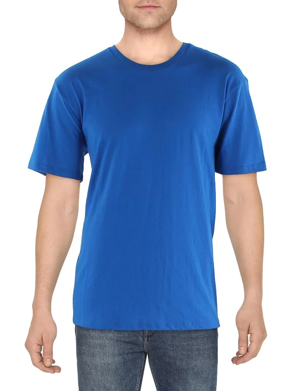 Men's Shirts with Drawstring WaistbandsMens Crewneck Knit T-Shirt