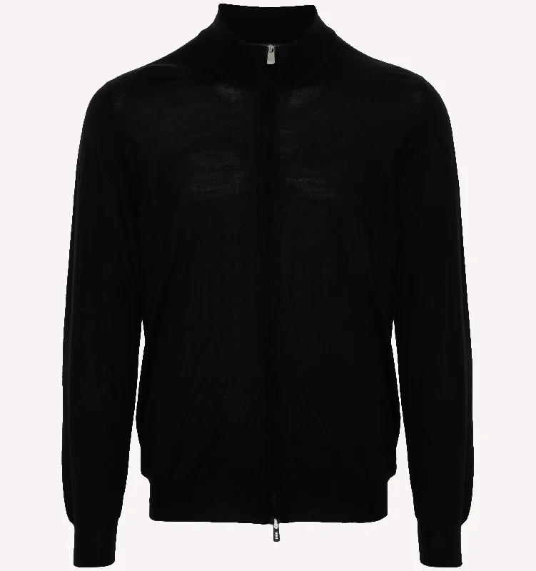 Men's Shirts with Short PlacketsFedeli Full Zip in Black