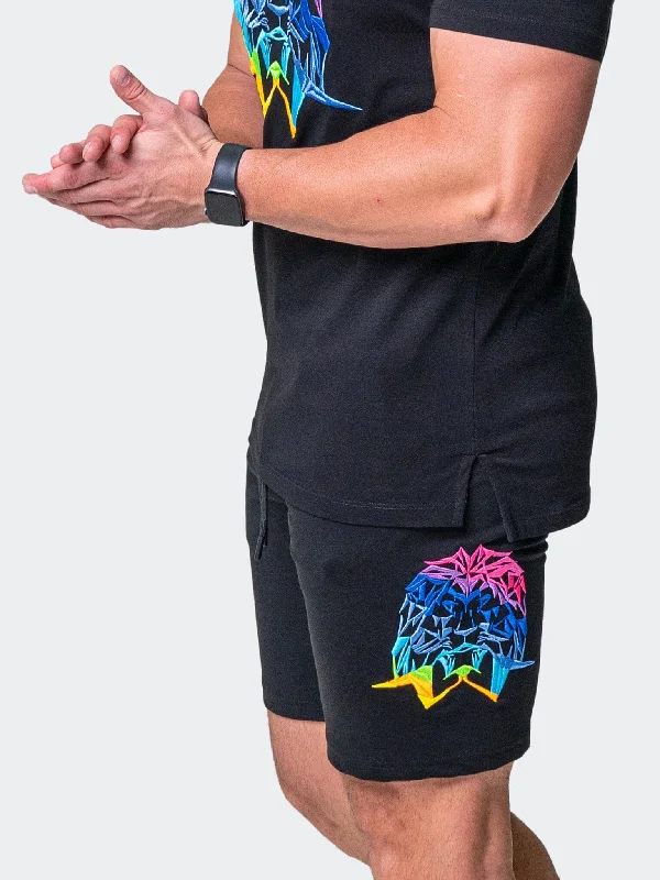 Men's Patterned Pants with Camouflage PrintsShorts Neon Black