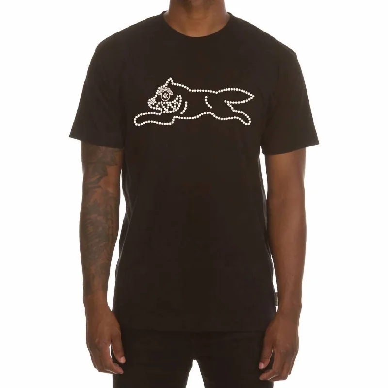 Men's Shirts with Belt AttachmentsPearl Beads Short Sleeve Tee In Black