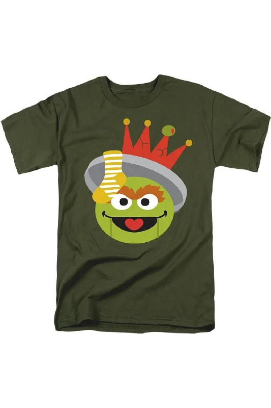 Men's Shirts with Logo EmbossmentsSesame Street Christmas Nutcracker Oscar The Grouch Short Sleeve Adult Tee / T-Shirt Men's Shirts with Logo EmbossmentsSesame Street Christmas Nutcracker Oscar The Grouch Short Sleeve Adult Tee / T-Shirt