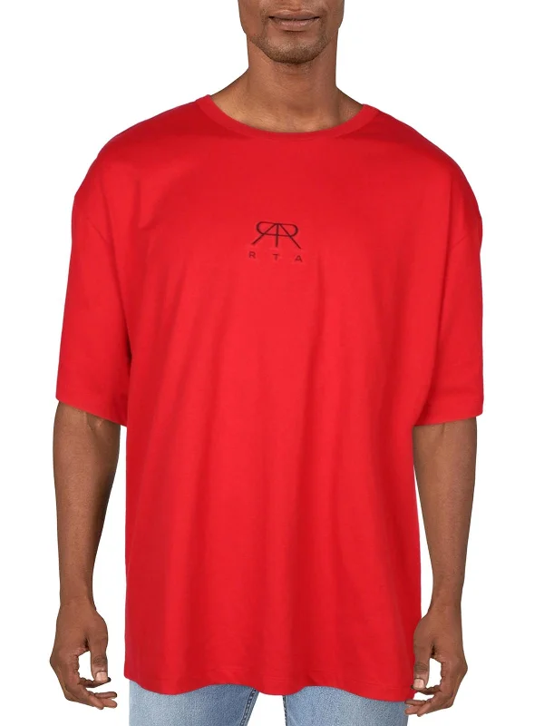 Men's Shirts with Hook-and-Loop ClosuresMens Cotton Oversized Graphic T-Shirt
