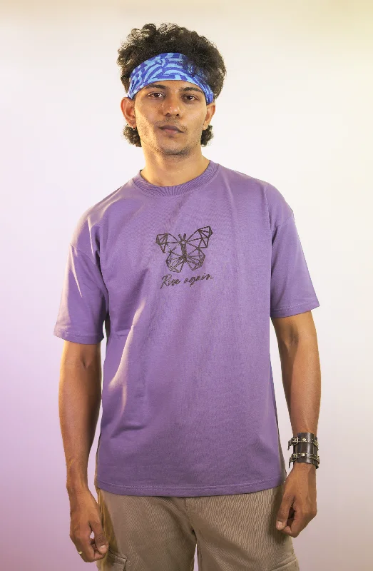 Men's Shirts with Hidden ButtonsPurple Reign Drop Shoulder Tee