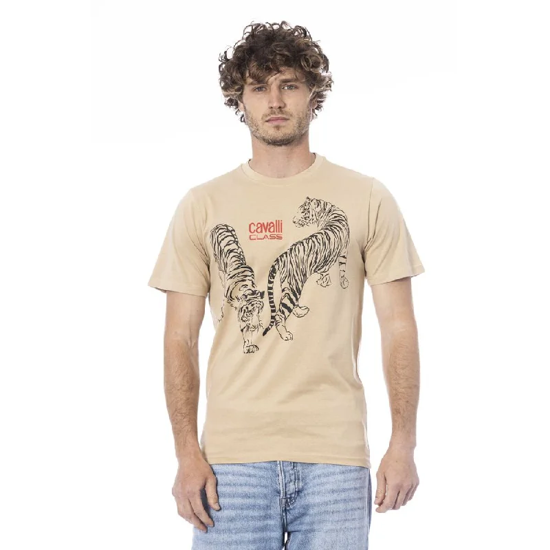 Men's Shirts with Belt AttachmentsCavalli Class  Cotton Men's T-Shirt