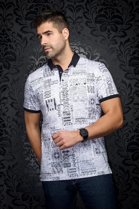 Men's Shirts with Elastic WaistbandsAU NOIR | Polo | Azimut White
