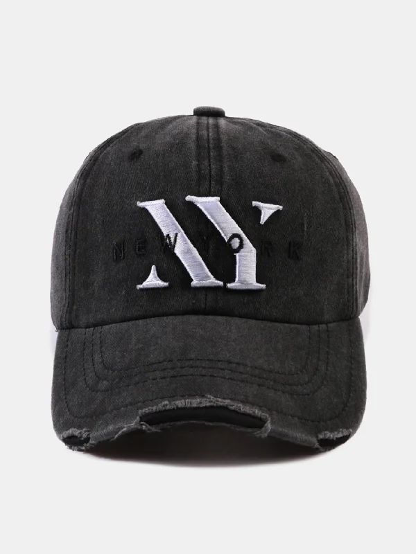 Kids' Sun HatsRetro New York Embroidery Cotton Washed Distressed Baseball Cap
