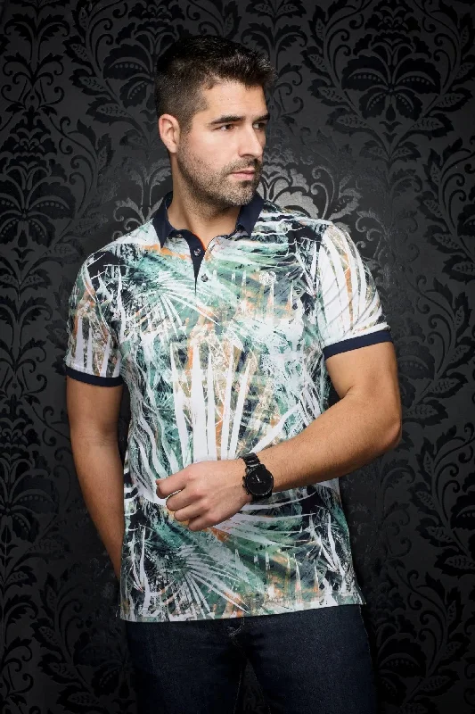 Men's Shirts with Embroidered DesignsAU NOIR | Polo | Amazonia Green