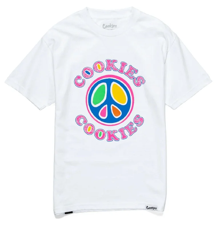 Men's Shirts with Mandarin CollarsMen's Peace Glow T-Shirt In White