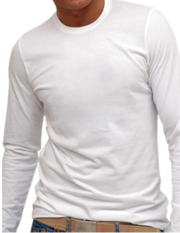 Men's Shirts with French CuffsLong Sleeve Luxe Pima Crew | White